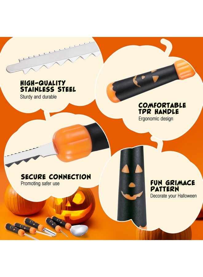 HAUSHOF Pumpkin Carving Tools with Stencils, 5PCS Halloween Pumpkin Carving Kit Professional Knives Set with Case, Halloween Gifts for Halloween Decorations - Image 5