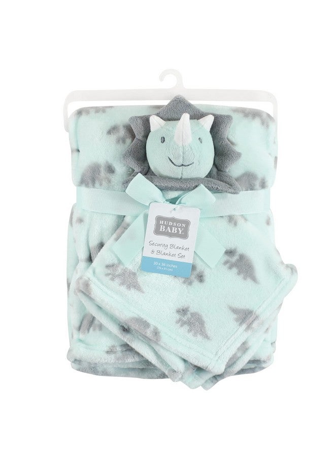 Hudson Baby Unisex Baby Plush Blanket with Security Blanket, Triceratops, One Size - Image 2