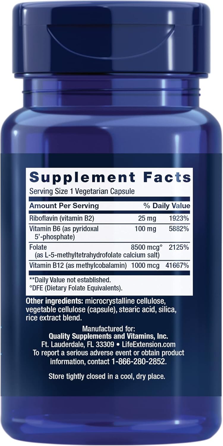 Life Extension مكمل دعم صحة القلب والدماغ والتركيز من لايف إكستينشن هوموسيستين ريزست 60 كبسولة نباتية خالية من الجلوتين وغير معدلة وراثيًا - Image 2