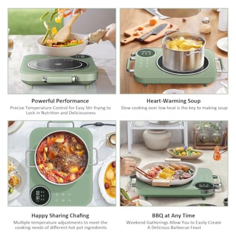 Portable Infrared Cooker, 3500W Electric Infrared Stove, Single Burner Electric Hob with Touch and Knob Control, Plug In Table Top Stove with Timer, Residual Heat Reminder - Image 5