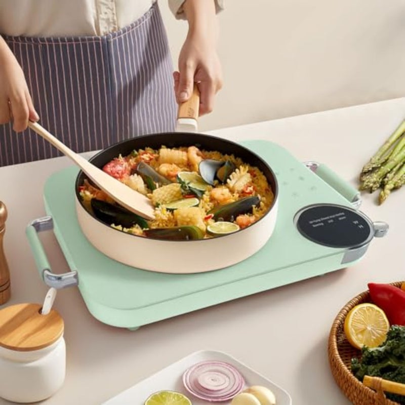 Portable Infrared Cooker, 3500W Electric Infrared Stove, Single Burner Electric Hob with Touch and Knob Control, Plug In Table Top Stove with Timer, Residual Heat Reminder - Image 1