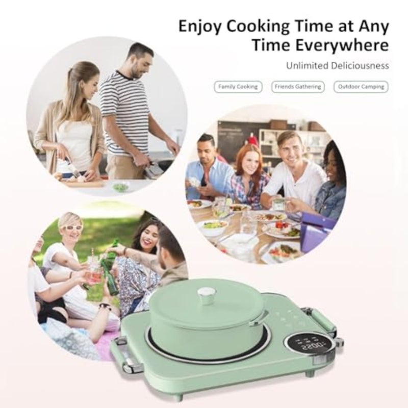 Portable Infrared Cooker, 3500W Electric Infrared Stove, Single Burner Electric Hob with Touch and Knob Control, Plug In Table Top Stove with Timer, Residual Heat Reminder - Image 2