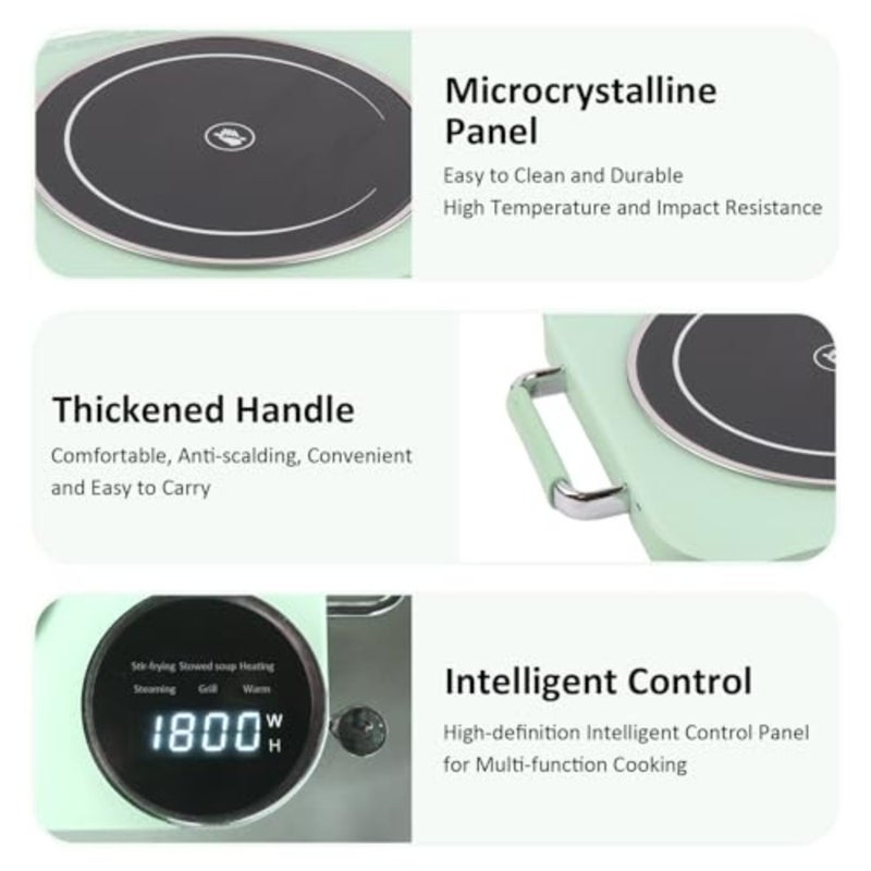 Portable Infrared Cooker, 3500W Electric Infrared Stove, Single Burner Electric Hob with Touch and Knob Control, Plug In Table Top Stove with Timer, Residual Heat Reminder - Image 3