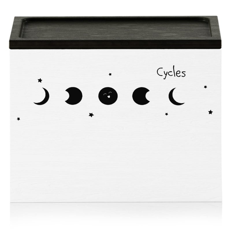 HOTCAN حامل السدادات القطنية الخفي لحمام مع غطاء صينية التجميل منظم السدادات القطنية للحمام للتثبيت على الحائط أو السطح الخشبي موزع منتجات نسائية منظم