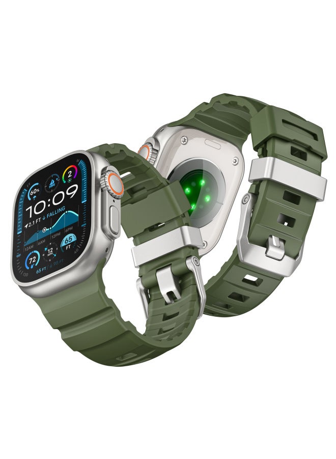 Suitable For Apple Watch Apple IWatch S10Ultar987Se Fkm Wild Trail Fluororubber Watch Strap For Men 