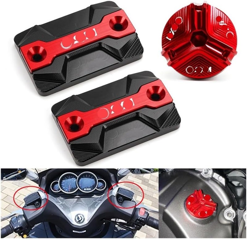 Motorcycle Brake Fluid Covers Motorcycle Front Brake Fluid Reservoir Cover Oil Filler Cap for for CRUISYM 300 GTS 300i 250 for JOYMAX Z 125 - Image 2