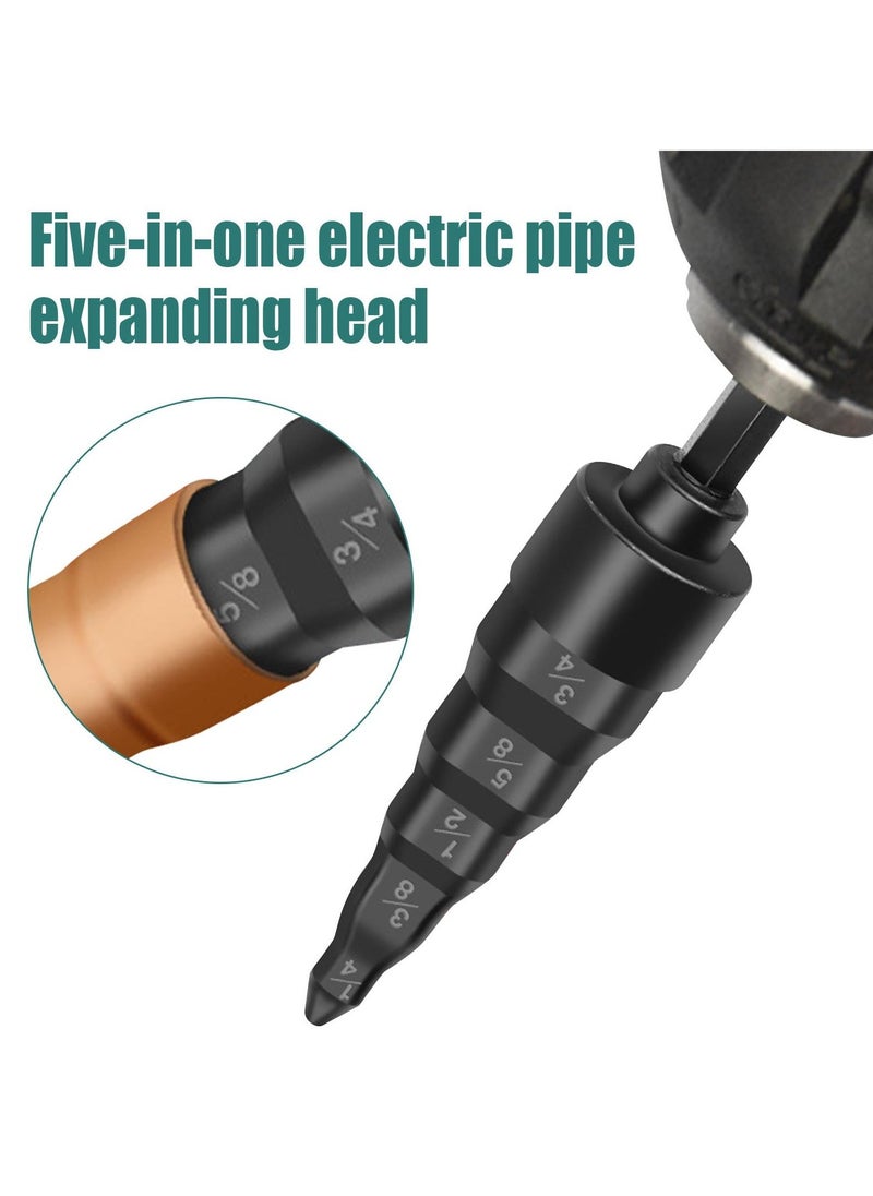 Swaging Tool Hvac 5 in 1, Expander Manual Copper Pipe Swage Too Expander Drill Bit Soft Copper tubing Tool Size 1/4(6mm),3/8(9mm),1/2(12mm),5/8(16mm)3/4(19mm) - Image 4