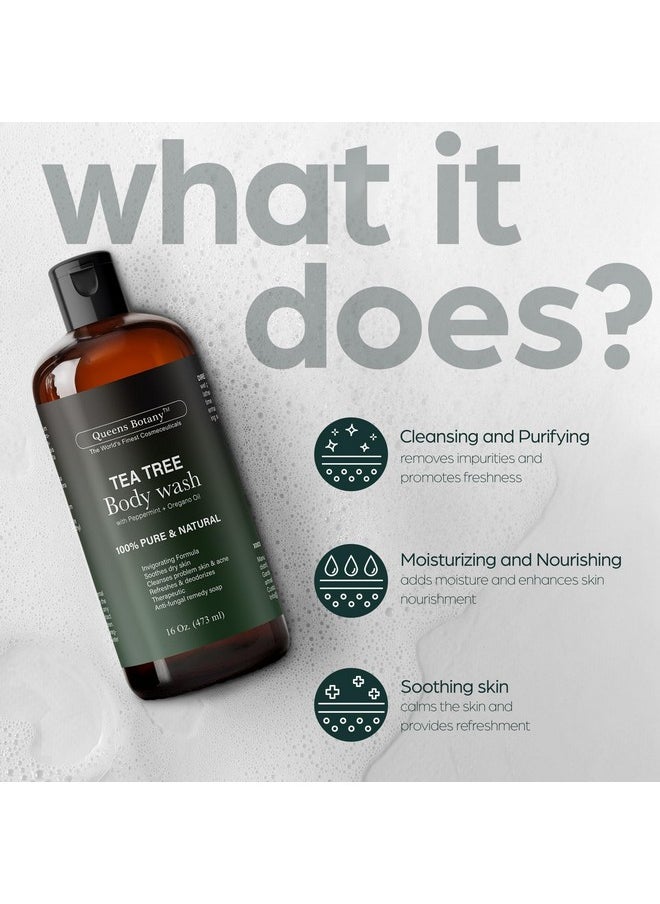 artnaturals Antibacterial Tea Tree Oil Body Wash For Men & Women - (2 Pack X 16Oz) Remedy Soap Extra Strength - Helps Treat Acne, Athletes Foot, Eczema, Toenail Fungus & Jock Itch & Ringworm - For All Skin Types  - Image 3