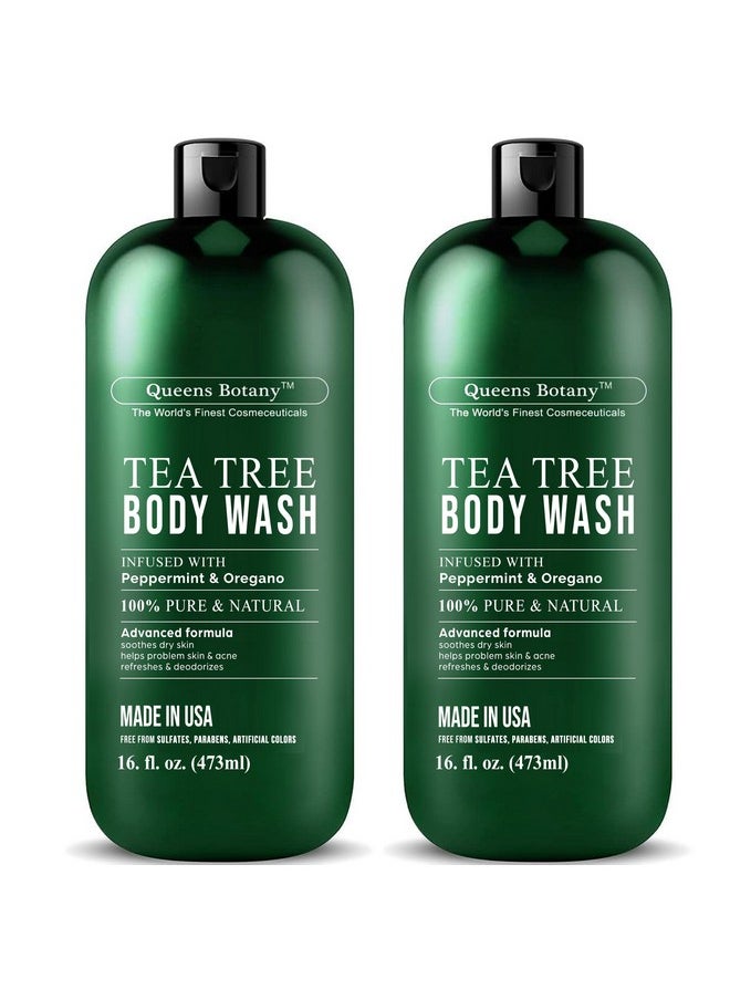 artnaturals Antibacterial Tea Tree Oil Body Wash For Men & Women - (2 Pack X 16Oz) Remedy Soap Extra Strength - Helps Treat Acne, Athletes Foot, Eczema, Toenail Fungus & Jock Itch & Ringworm - For All Skin Types  - Image 1