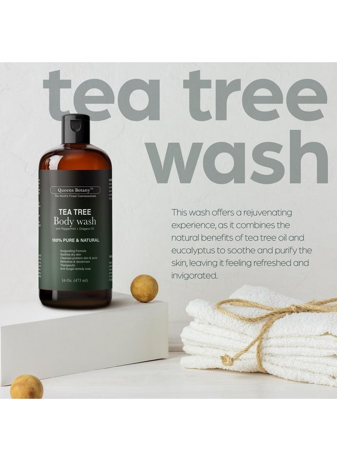 artnaturals Antibacterial Tea Tree Oil Body Wash For Men & Women - (2 Pack X 16Oz) Remedy Soap Extra Strength - Helps Treat Acne, Athletes Foot, Eczema, Toenail Fungus & Jock Itch & Ringworm - For All Skin Types  - Image 2