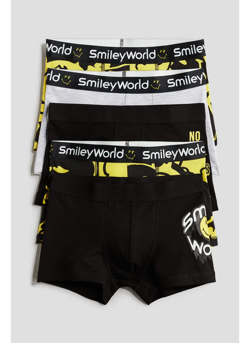 اتش اند ام 5-Pack Print-Motif Cotton Boxer Shorts