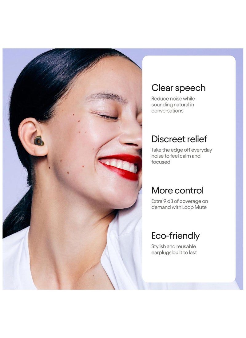 Loop - Loop Engage 2 Plus Ear Plugs – Everyday Noise Relief With Clear Speech for Social Gatherings, Work, Conversation, Parenting & Noise Sensitivity – 16 dB Noise Reduction + Mute for Extra Coverage - Image 1