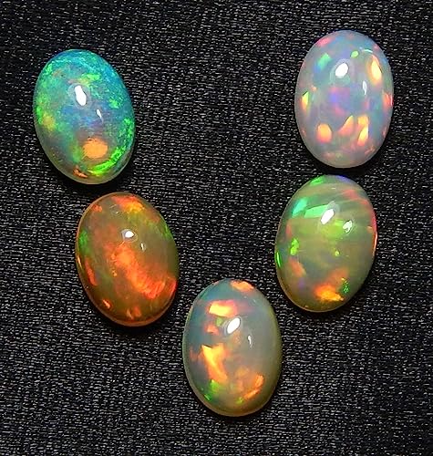 Myhealingworld Natural Ethiopian Opal 5x7mm oval cabochon AAA quality loose calibrated gemstones for jewelry making oval 5x7mm - 5 stones - Image 3