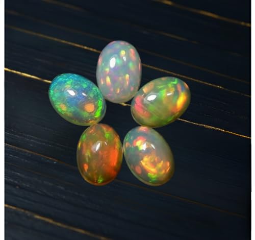 Myhealingworld Natural Ethiopian Opal 5x7mm oval cabochon AAA quality loose calibrated gemstones for jewelry making oval 5x7mm - 5 stones - Image 2