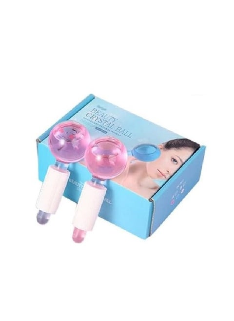 Ice Glass Globes Facial Roller Cold Skin Massagers Lifting and Tighten The Skin Relieve Fatigue, Inflammation, Itching And Swelling Preserves it Smooth And Tender. Beauty Crystal Ball For Face, Neck,