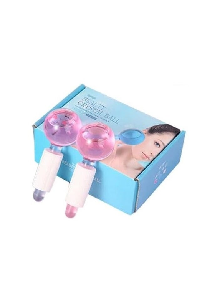 Ice Glass Globes Facial Roller Cold Skin Massagers Lifting and Tighten The Skin Relieve Fatigue, Inflammation, Itching And Swelling Preserves it Smooth And Tender. Beauty Crystal Ball For Face, Neck,