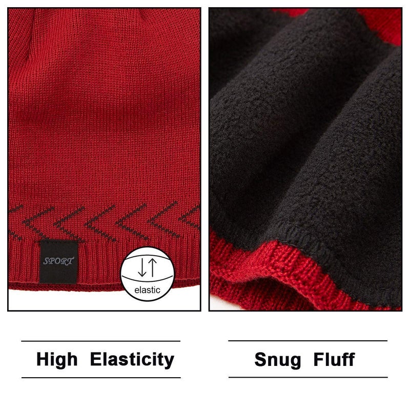 OMECHY Mens Winter Warm Knitting Hats Plain Skull Beanie Cuff Toboggan Knit Cap - Image 4