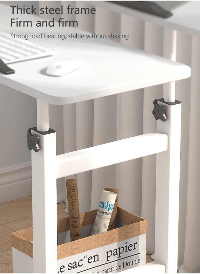 Standing Computer Desk Office Study Home Mobile Lifting Simple Desk Retractable Bedside Table Storage Rack