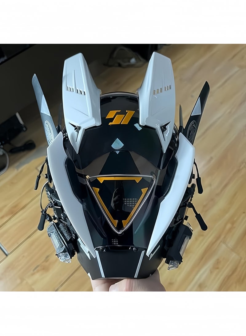 GGEROU Halloween LED Mask for Adult Men,Halloween Futuristic Mask Accessories Music Festival Decor DJ Party Coolplay Gift - Image 5