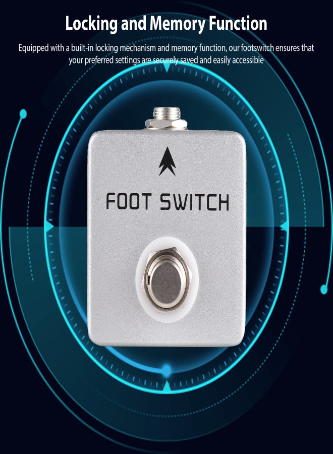 MOSKYAudio Footswitch Amp Channel Footswitch Locking and Memory Function Aluminum Alloy 6.35mm Mono Output Latching Foot Switch Pedal for Electronic Instruments - Image 5