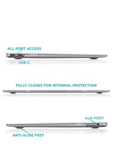 Generic حافظة 3 في 1 متوافقة مع جهاز MacBook Air 15 بوصة 2024 M3 Chip Model A3114 و2023 M2 Chip Model A2941، حافظة صلبة مع واقي شاشة + غطاء لوحة مفاتيح من السيليكون، شفاف غير لامع  - Image 4