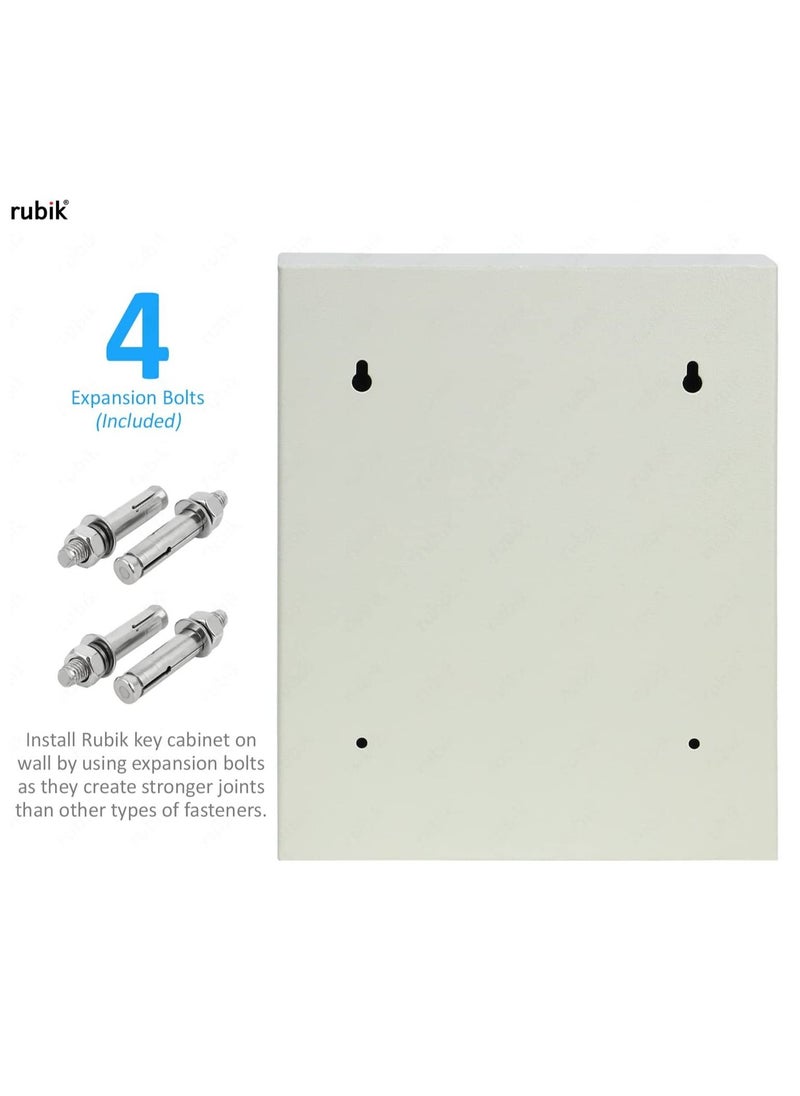 Rubik - 34-Keys Metal Storage Cabinet Safe Box Digital Lock, Wall Mounted Key Storage Cabinet Organizer for Hotels Realestate Warehouse Schools Universities Business (Off White) - Image 1