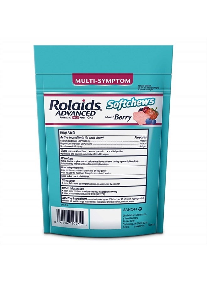 Rolaids Advanced Antacid Plus Anti-Gas Softchews, 28 Count, Mixed Berry, Heartburn and Gas Relief  - Image 2