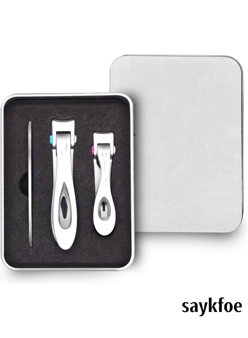 saykfoe Nail Clippers for Thick Nails, Extra Wide Jaw Opening Nail Cutter for Hard Toenail, Stainless Steel Fingernail Big Toenail Trimmer with Nail File 3 Pcs Set for Large Toenail Seniors & Men & Women (3) - Image 5