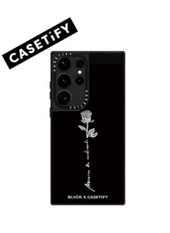 Elegant Black with White Rose