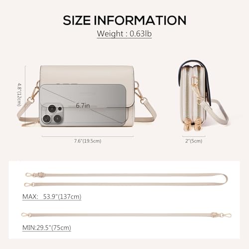 Roulens Small Crossbody Bag for Women,Cell Phone Purse Women's Shoulder Handbags Wallet Purse with Credit Card Slots - Image 5