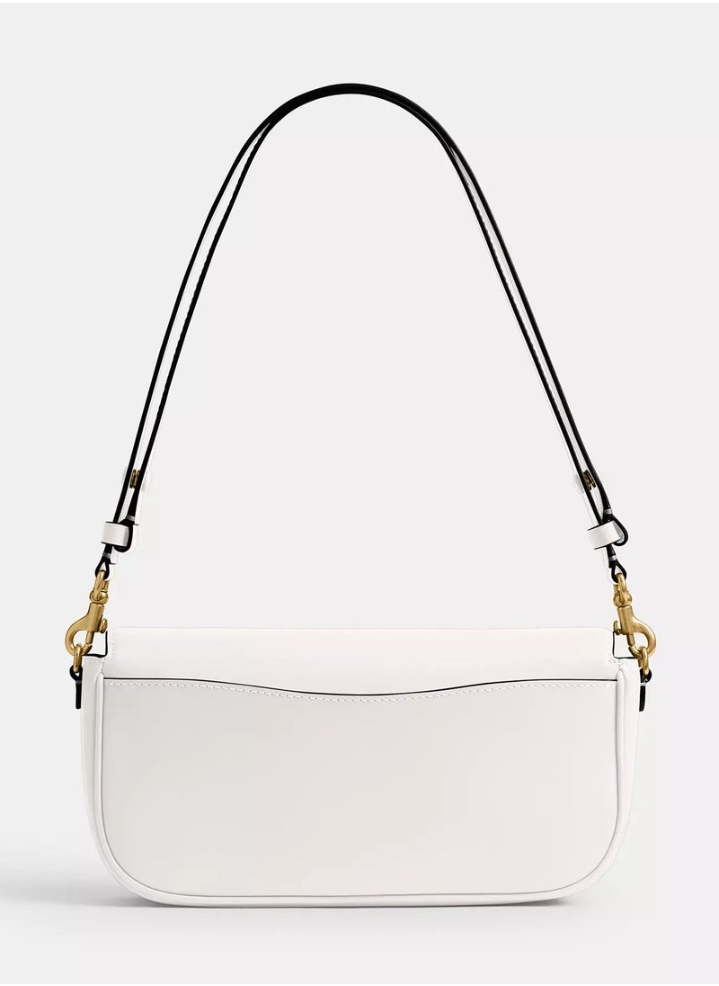 coachoutlet Coach Brook Flap Chain Bag, Women's Shoulder Bag, Women's Tote Bag, Women's Hand  Bag,Women's Cross Body Bag, Women's Wallet, Women's Travel Bag, White-25CM  - Image 3