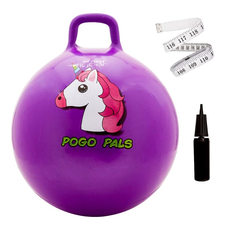 Flybar Hopper Ball for Kids - Bouncy Ball مع مقبض كرات نطاط متينة Kangaroo Ball Ball Pump Indoor and Outdoor Pump Include Include Choodler for Boys and Girls Age 3 and Up