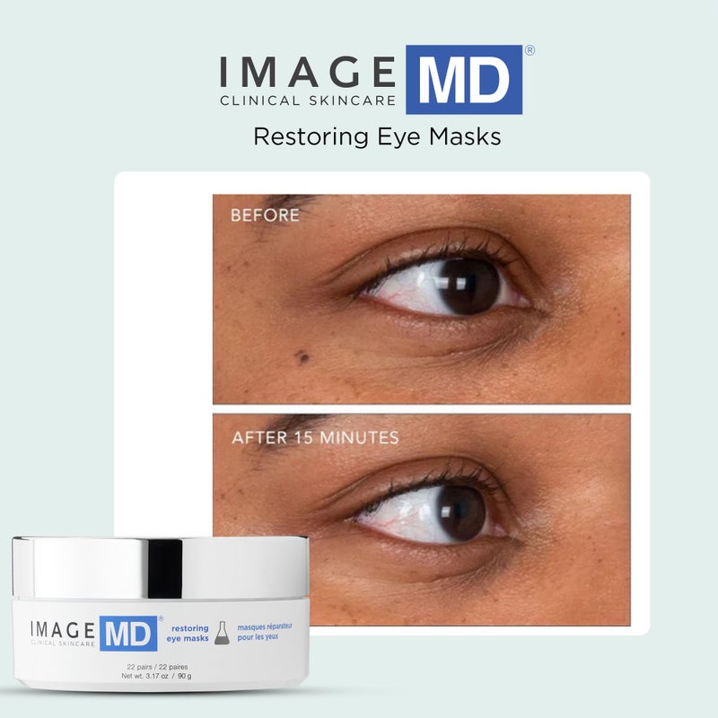 IMAGE SKINCARE IMAGE للعناية بالبشرة، أقنعة العين IMAGE MD المرممة، مصنوعة من هيدروجيل مهدئ لتجديد، وشد، واستعادة، وتهدئة العيون المتعبة، 22 قطعة - Image 5