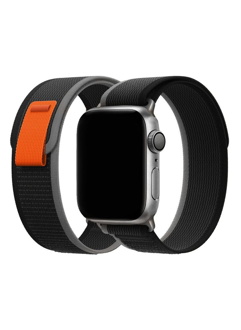 CATANES - 2Pack for Apple Watch Trail Band 49mm 45mm 44mm 42mm Nylon Woven Sport Strap for iWatch Series Ultra/8/7/SE/6/5/4/3/2/1 Grey/Black - Image 1