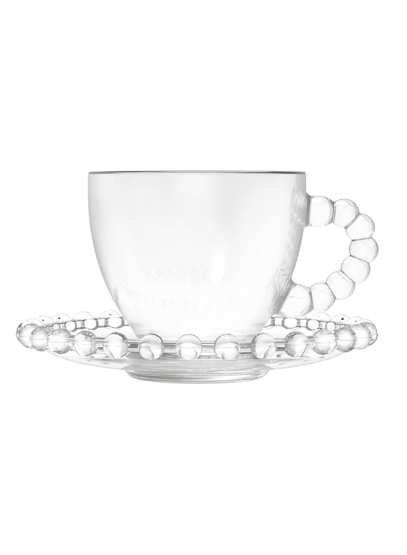 مجموعة أكواب قهوة زجاجية فوارة مكونة من 6 أكواب قهوة زجاجية شفافة - Image 2