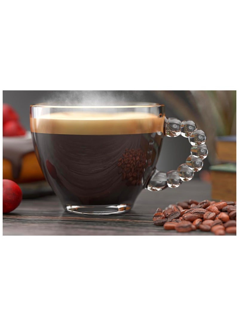 مجموعة أكواب قهوة زجاجية فوارة مكونة من 6 أكواب قهوة زجاجية شفافة - Image 3