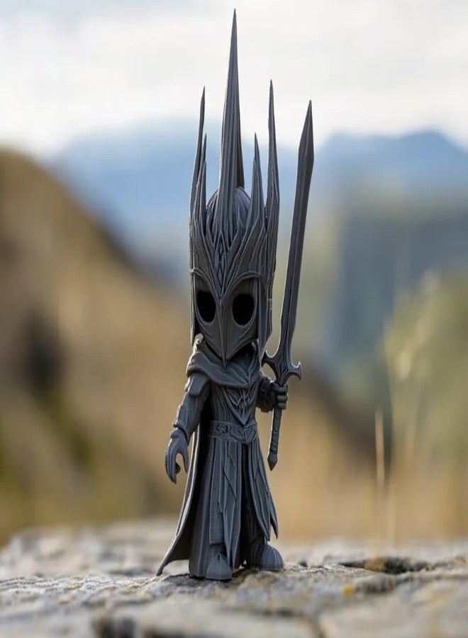 3D Craft Witch King of Angmar Mini Figurine,Lord of The Rings Witch King Collectible Mini Figure, Dark Fantasy Statue with Sword, Multicolor - Image 2