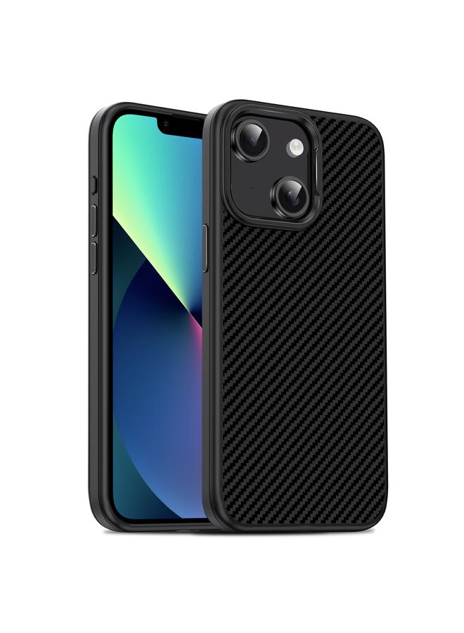 S-TOP Case For iPhone 13 Carbon Fiber Textured Oil Spray PC + TPU Phone Case - Image 1