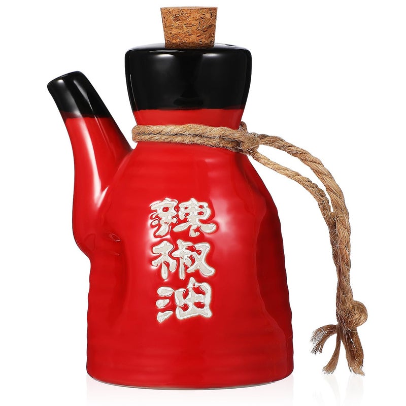 PACKOVE Japanese Soy Sauce Dispenser Soy Sauce Container Porcelain Condiment Pot Ceramic Oil Dispenser Bottle Olive Oil Bottles Japanese Seasoning Jar for Kitchen 200Ml