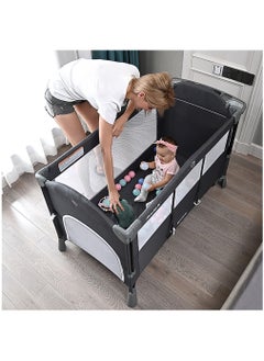 TEKNUM 4 In 1 Baby Bedside Co-Sleeper Bassinet And Playpen Wt Rocker Black  - Image 3