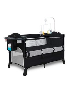 TEKNUM 4 In 1 Baby Bedside Co-Sleeper Bassinet And Playpen Wt Rocker Black  - Image 1