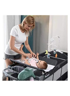 TEKNUM 4 In 1 Baby Bedside Co-Sleeper Bassinet And Playpen Wt Rocker Black  - Image 5