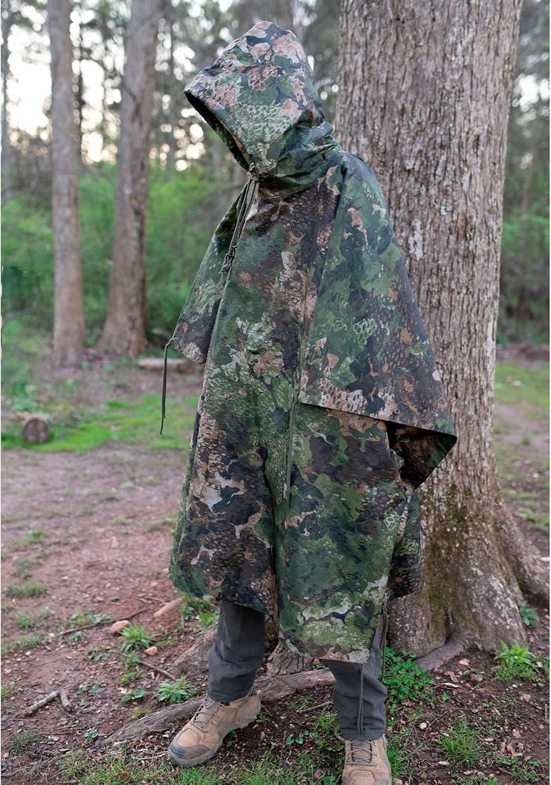 MIL-TEC Adult Ripstop Wet Weather Lightweight Waterproof Multi-Use Rain Poncho with Hood - Use as Bivouac Sack, Shelter Tent - Image 3