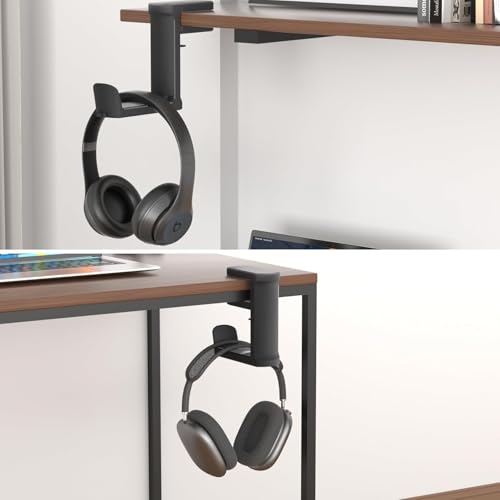keeshar DeskPro K6 Headphone Hanger Hook | Adjustable Clamp Mount Under Desk Headset Holder for Gaming & Office | Space-Saving Universal Headphone Stand for Table Edge – Black - Image 4