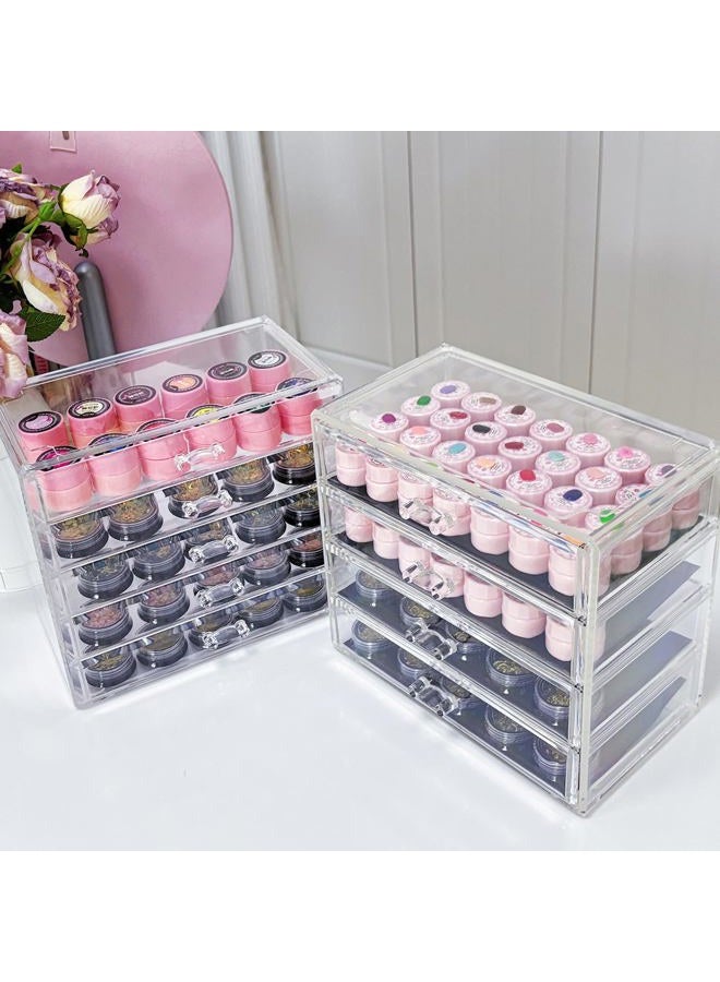 Guolich 4 Tier Nail Organizers and Storage Transparent Acrylic Nail Art Jewelry Accessories Storage Box Rack Shelf Display Stand Holder for Cosmetic Jewelry Nail Table - Image 3