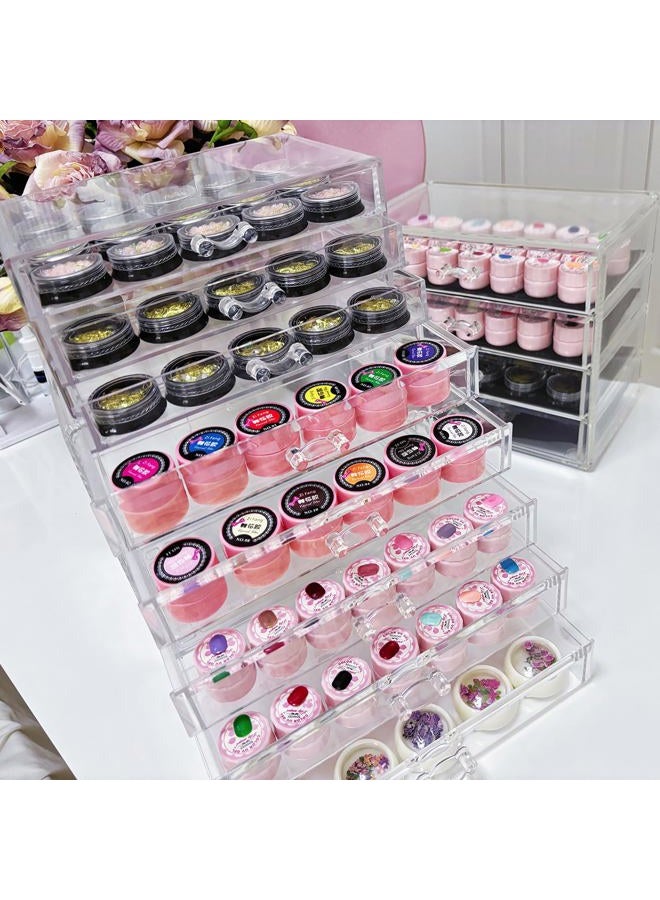 Guolich 4 Tier Nail Organizers and Storage Transparent Acrylic Nail Art Jewelry Accessories Storage Box Rack Shelf Display Stand Holder for Cosmetic Jewelry Nail Table - Image 5