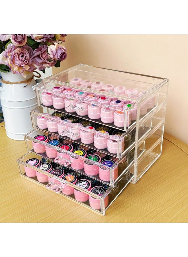 Guolich 4 Tier Nail Organizers and Storage Transparent Acrylic Nail Art Jewelry Accessories Storage Box Rack Shelf Display Stand Holder for Cosmetic Jewelry Nail Table - Image 2