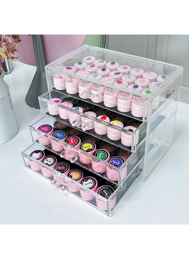 Guolich 4 Tier Nail Organizers and Storage Transparent Acrylic Nail Art Jewelry Accessories Storage Box Rack Shelf Display Stand Holder for Cosmetic Jewelry Nail Table - Image 1