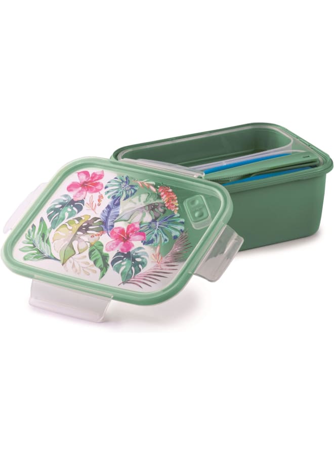 Snips 000877 Rectangular Snipslock Lunch Box Rect. Hawaii | Lid With 4 Safety Locks | 1.50 Lt | 21X17X9 | Made In Italy | 0% Bpa And Phthalate Free, Plastic 000877 - Image 3