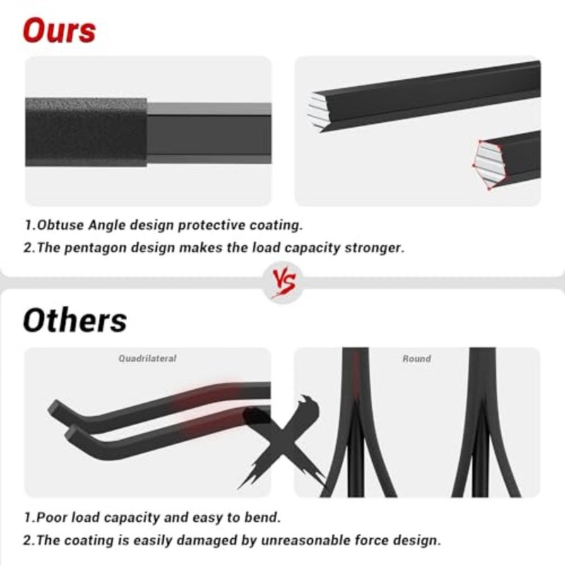 Garage Storage Hooks, Heavy Duty Steel Tool Organizer, 12.4 Inch Wall Mount Hangers Racks for Car Tires, Ladders, Chairs, Ropes and Garden Tools, 4 Pack - Image 4